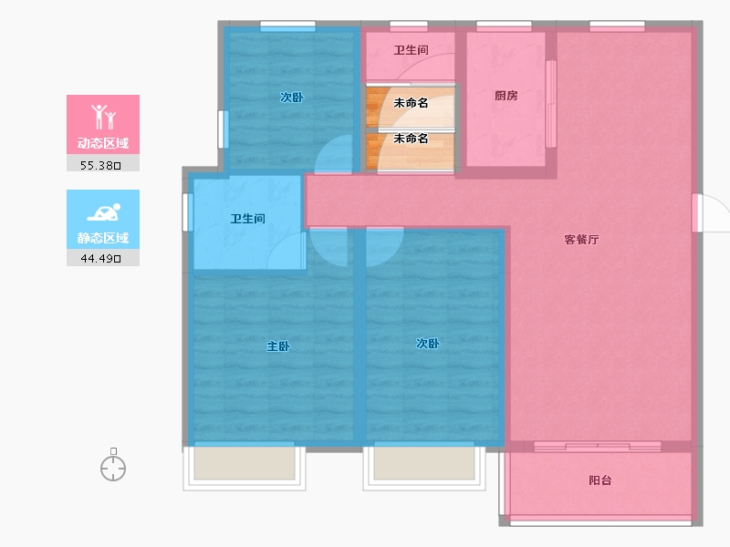 安徽省-淮北市-港利文庭雅苑-93.14-户型库-动静分区