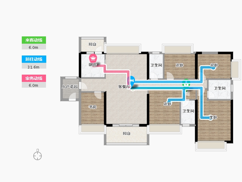 广东省-清远市-恒福山湖峰境-165.00-户型库-动静线