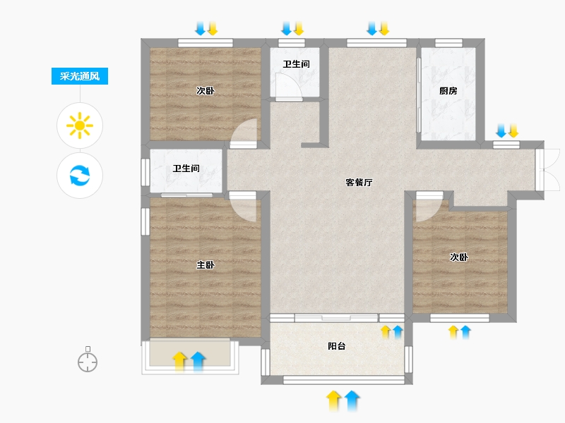 山西省-临汾市-合鑫泰和府-101.12-户型库-采光通风