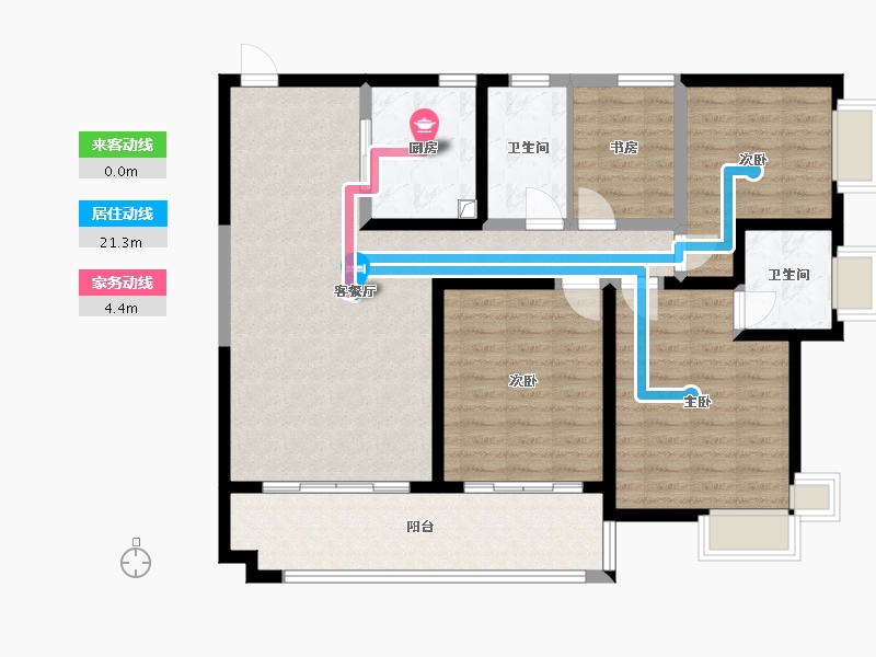 云南省-昆明市-幸福里小区-112.00-户型库-动静线