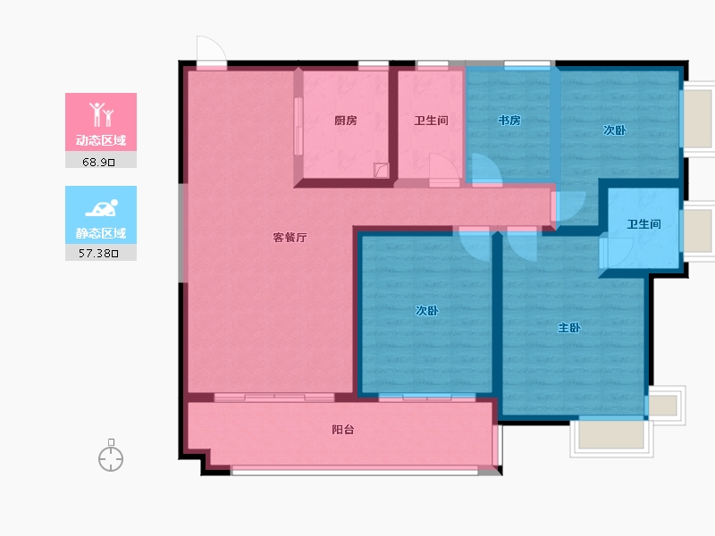 云南省-昆明市-幸福里小区-112.00-户型库-动静分区