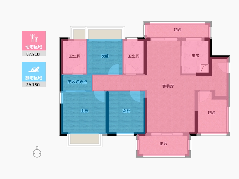 广东省-汕头市-润溪府-96.80-户型库-动静分区