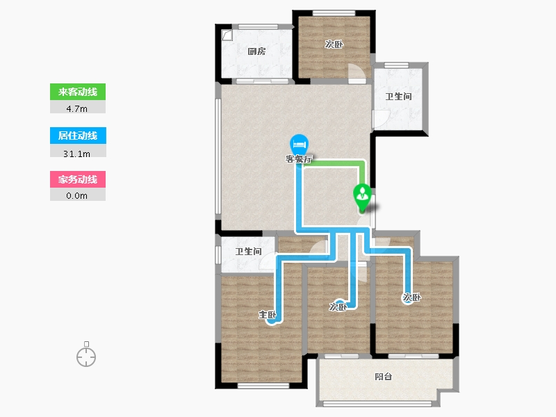 浙江省-绍兴市-天圣大越府-128.00-户型库-动静线