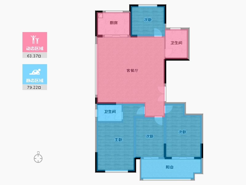 浙江省-绍兴市-天圣大越府-128.00-户型库-动静分区