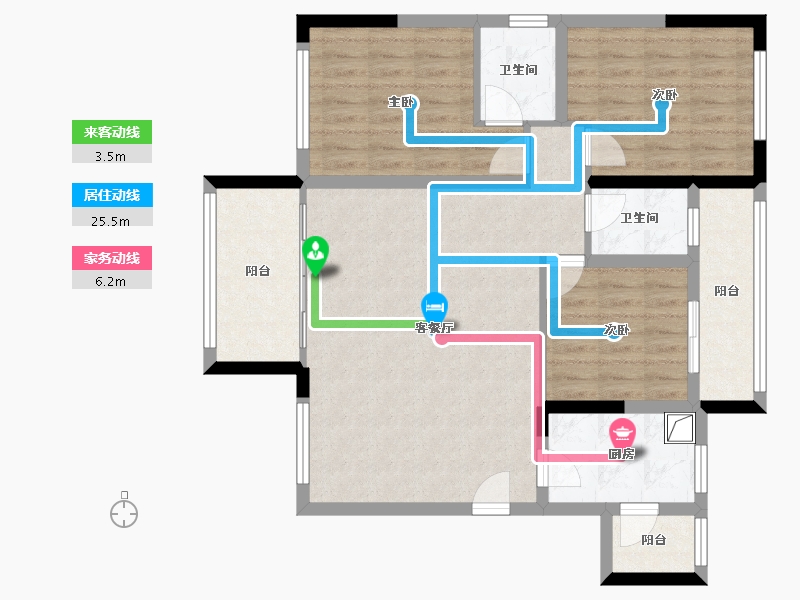 四川省-南充市-紫荆华府-92.80-户型库-动静线