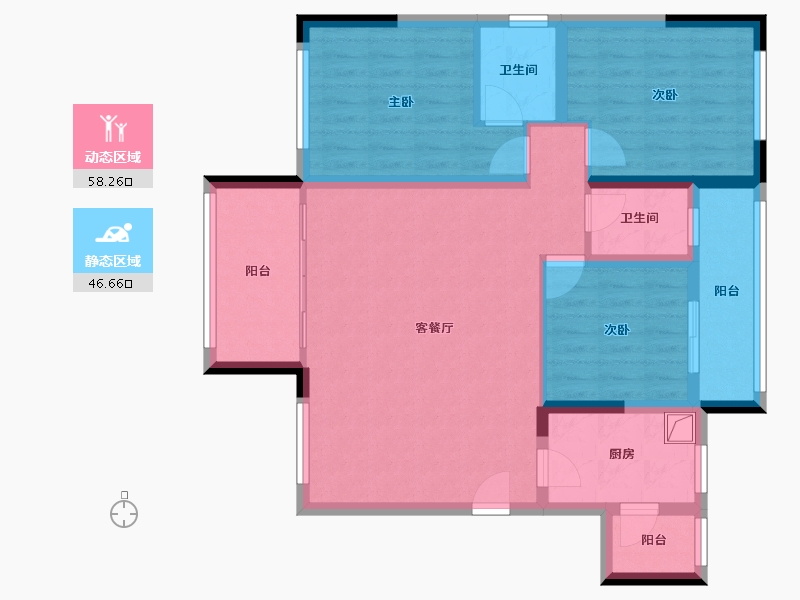 四川省-南充市-紫荆华府-92.80-户型库-动静分区