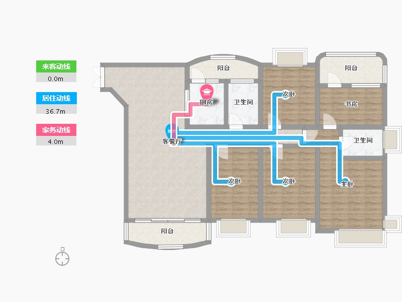 海南省-海口市-龙家园-141.60-户型库-动静线