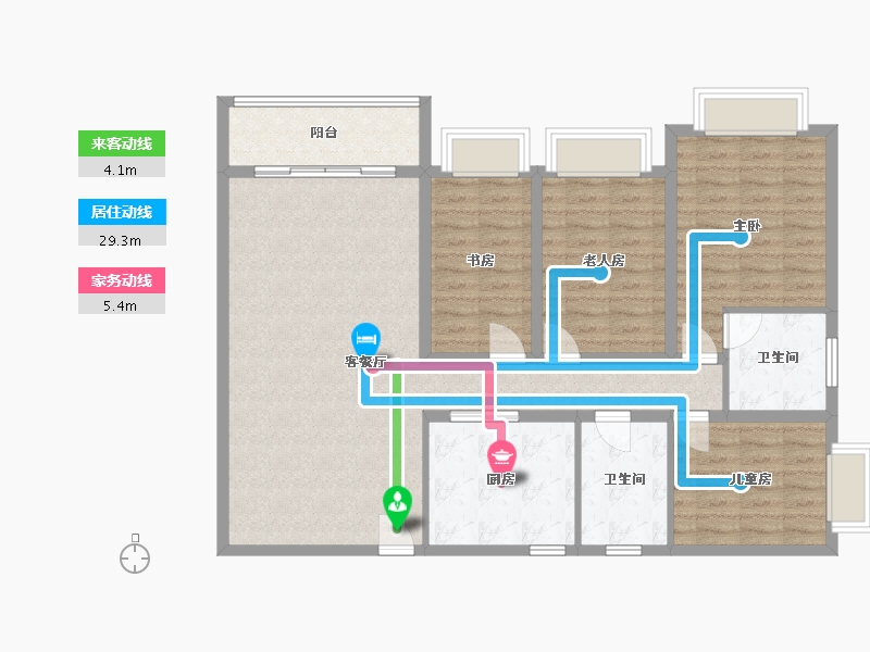 云南省-曲靖市-学苑小区-111.40-户型库-动静线