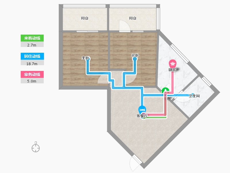 四川省-成都市-桃源街二号院-76.00-户型库-动静线