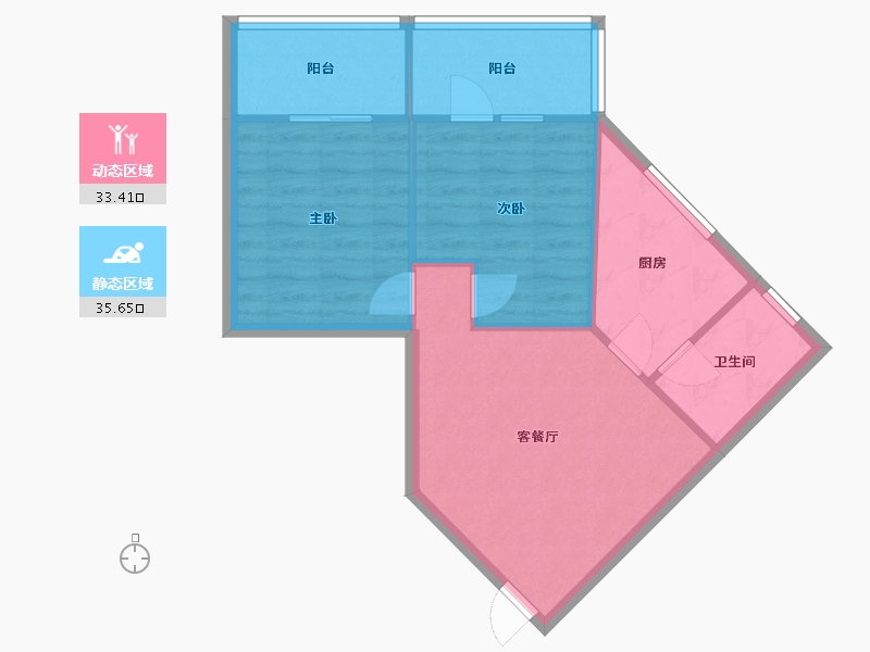 四川省-成都市-桃源街二号院-76.00-户型库-动静分区