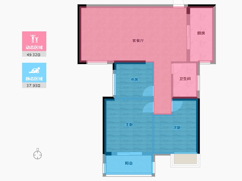 湖北省-武汉市-宏图雅居-78.62-户型库-动静分区