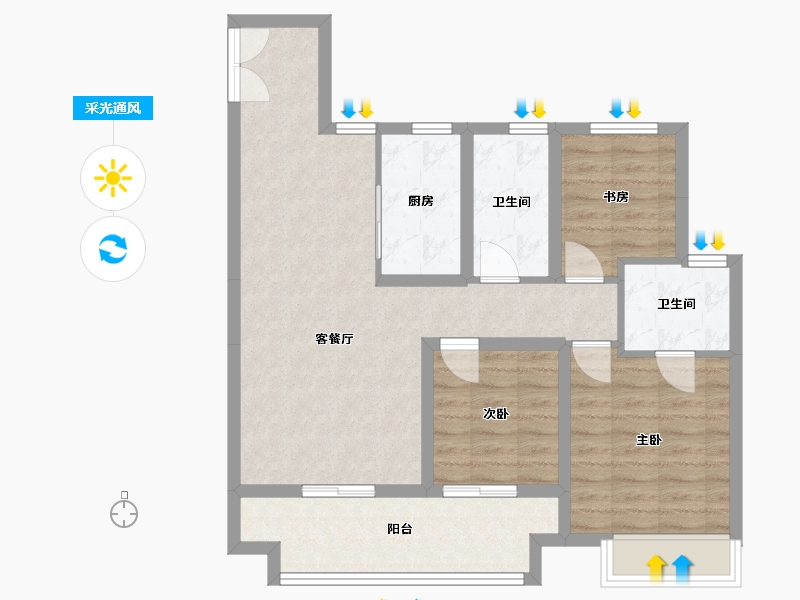 甘肃省-天水市-万达天御-88.00-户型库-采光通风