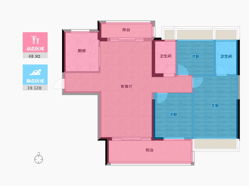 广东省-肇庆市-海缙蓝湾-93.78-户型库-动静分区