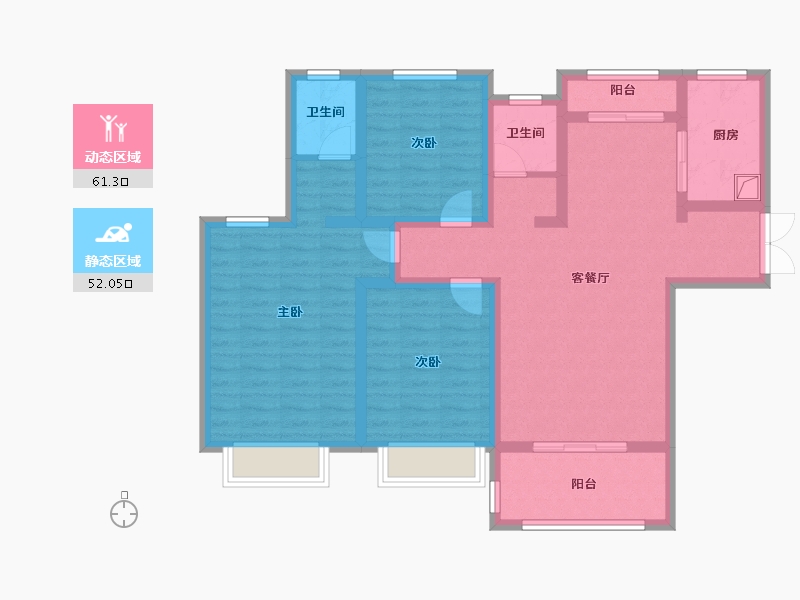 安徽省-合肥市-城西桥家园-100.00-户型库-动静分区