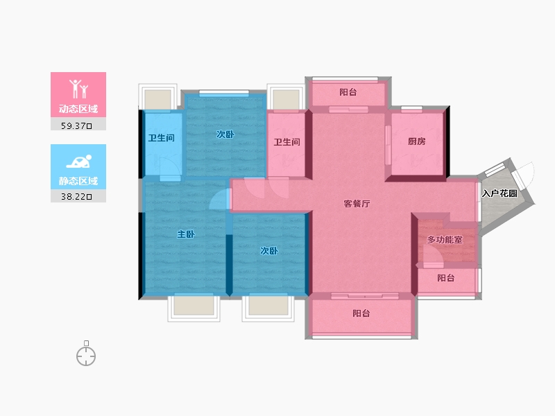 广东省-中山市-碧桂园卓越协信天际-135.20-户型库-动静分区