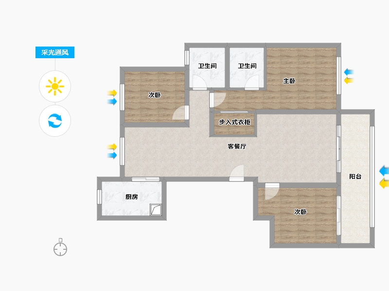 山东省-青岛市-融创都会中心-114.40-户型库-采光通风