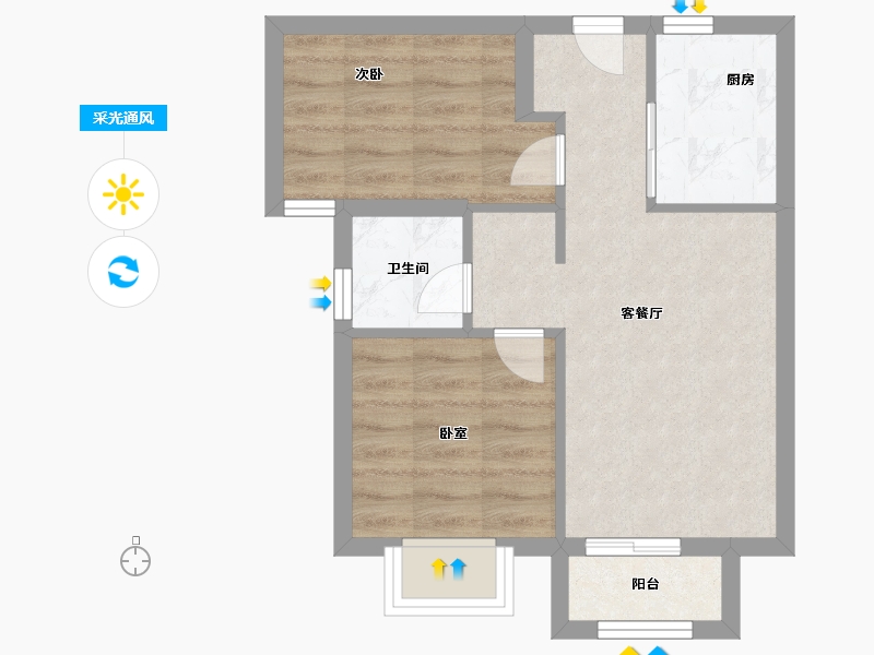 福建省-厦门市-保利天汇-45.34-户型库-采光通风