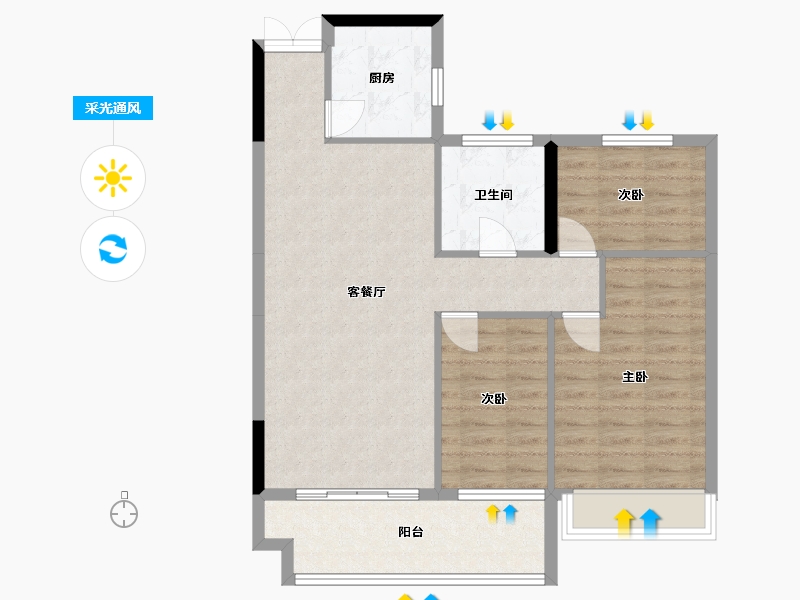 安徽省-铜陵市-一品江山-87.20-户型库-采光通风