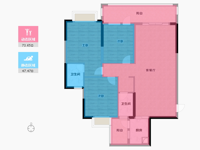 广西壮族自治区-南宁市-区疾控宿舍-109.03-户型库-动静分区