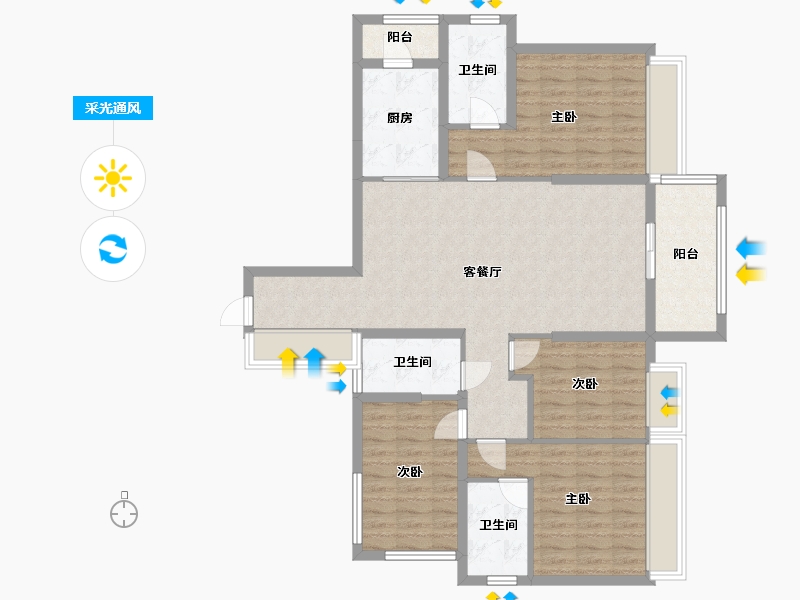 广东省-肇庆市-海缙蓝湾-136.00-户型库-采光通风