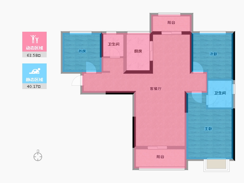 河南省-郑州市-星联湾-98.00-户型库-动静分区