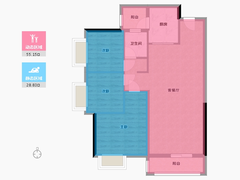 广东省-广州市-佳大瑞园-73.00-户型库-动静分区