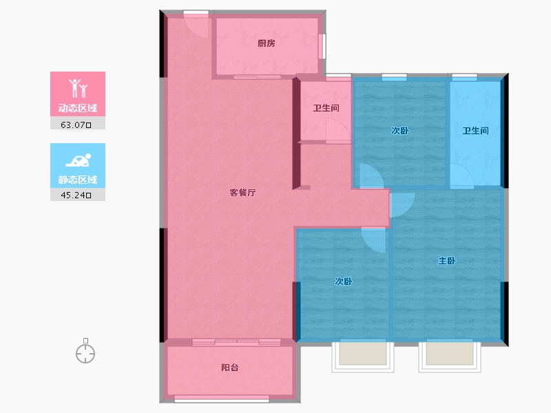 湖南省-岳阳市-滨江新城-103.11-户型库-动静分区