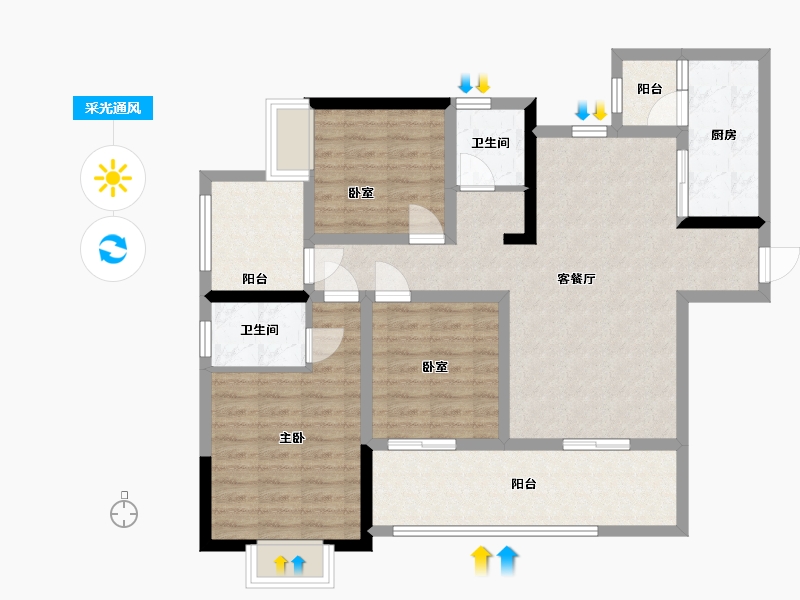 贵州省-铜仁市-元利山居-95.00-户型库-采光通风