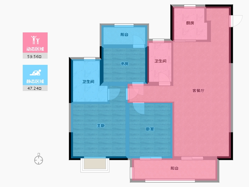 江苏省-盐城市-在水一方-95.00-户型库-动静分区