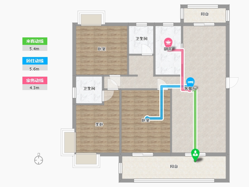 湖北省-天门市-汉旺世纪城-B区-112.00-户型库-动静线