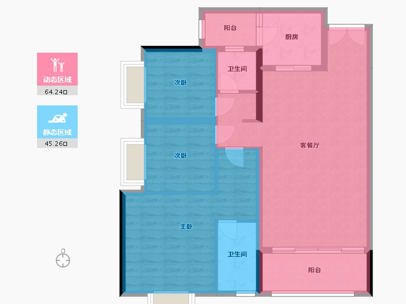 云南省-红河哈尼族彝族自治州-全茂首府-105.60-户型库-动静分区