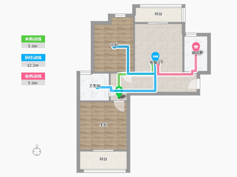 湖北省-武汉市-毛坦港湾B区-62.20-户型库-动静线