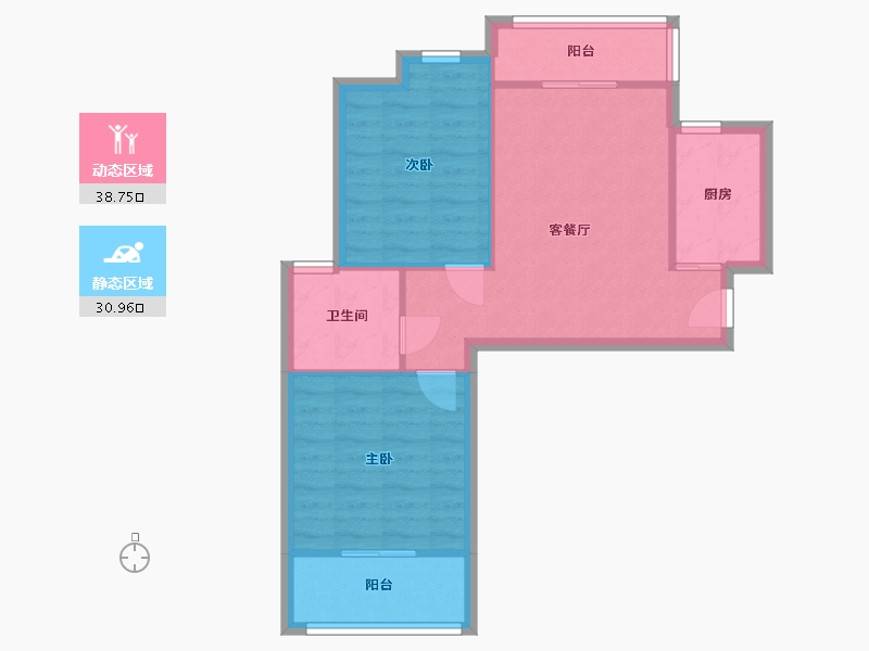 湖北省-武汉市-毛坦港湾B区-62.20-户型库-动静分区