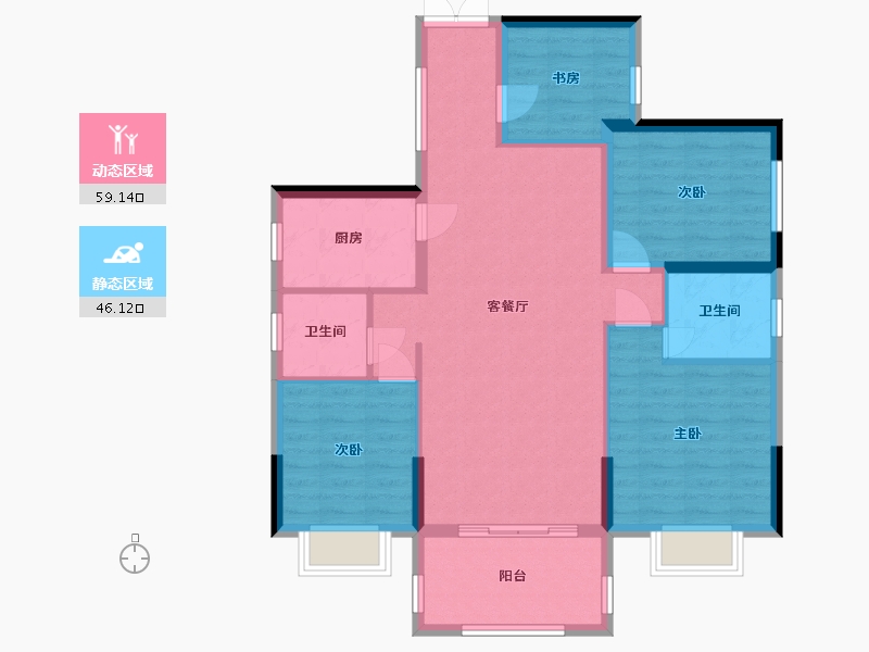 湖南省-永州市-道州印象-97.60-户型库-动静分区