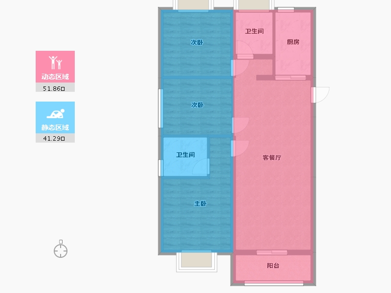 湖北省-武汉市-龙湖春江郦城-93.70-户型库-动静分区