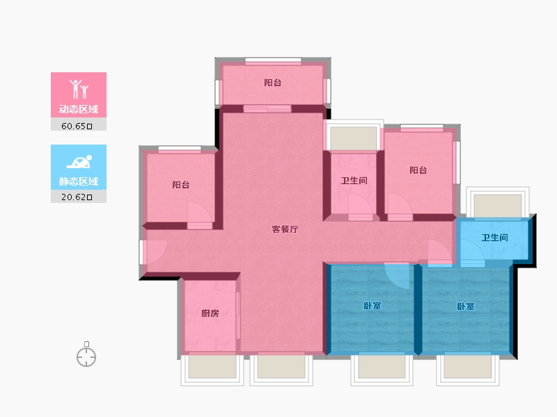 广东省-惠州市-雅德名居-76.34-户型库-动静分区