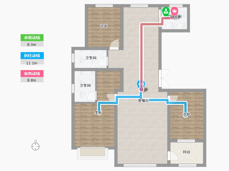 山东省-滨州市-御景花园-120.00-户型库-动静线