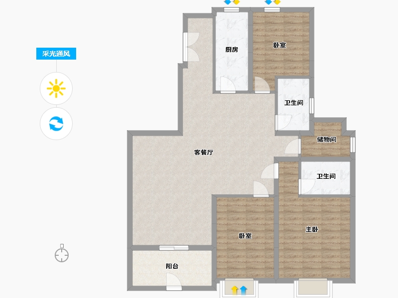 山东省-威海市-威海恒大海上帝景-110.00-户型库-采光通风