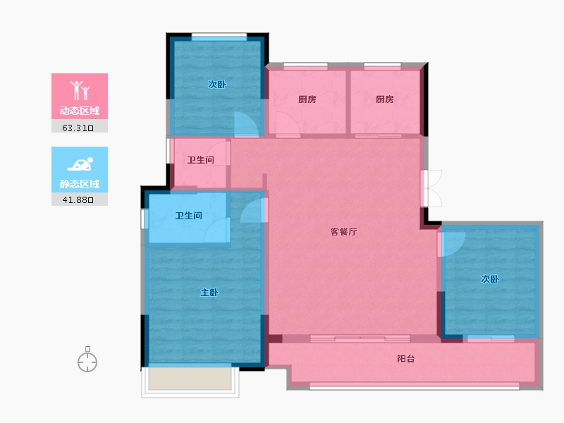 浙江省-温州市-峯荟-103.20-户型库-动静分区