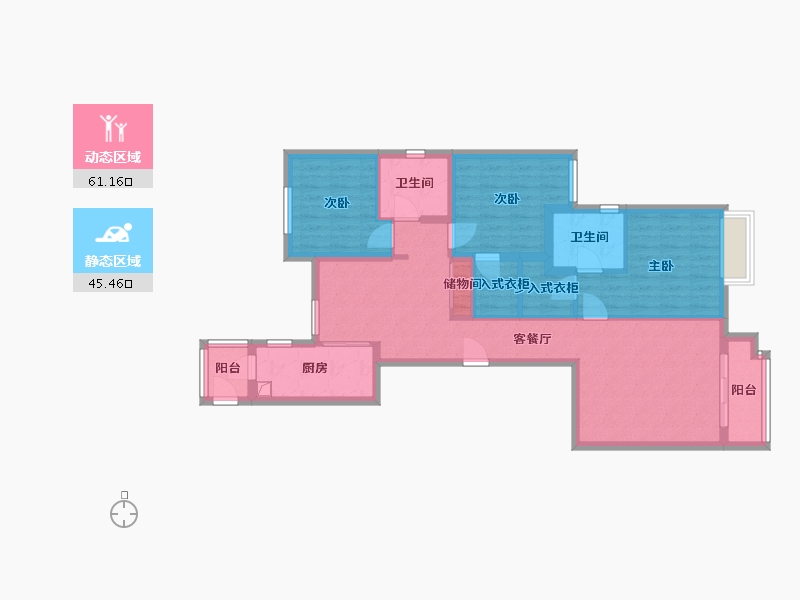 北京-北京市-荣耀-108.00-户型库-动静分区