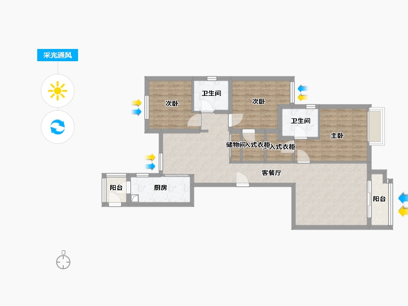 北京-北京市-荣耀-108.00-户型库-采光通风