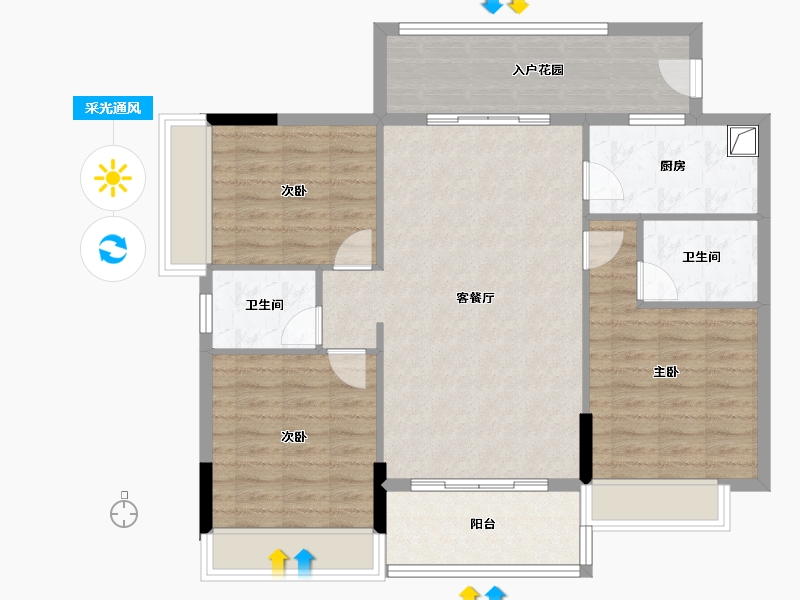 广东省-江门市-芦璟园-92.44-户型库-采光通风