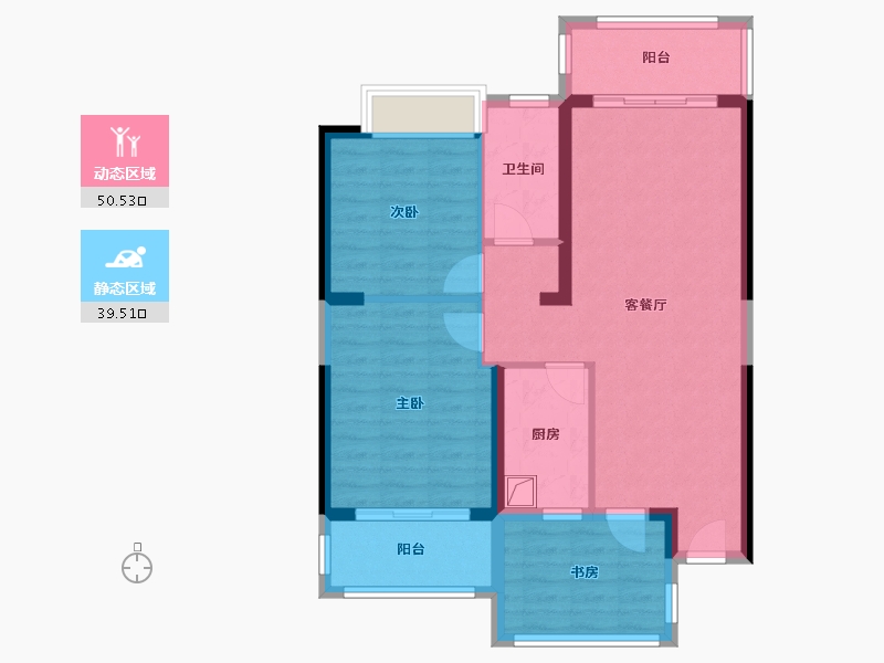 广西壮族自治区-百色市-恒力城-80.00-户型库-动静分区