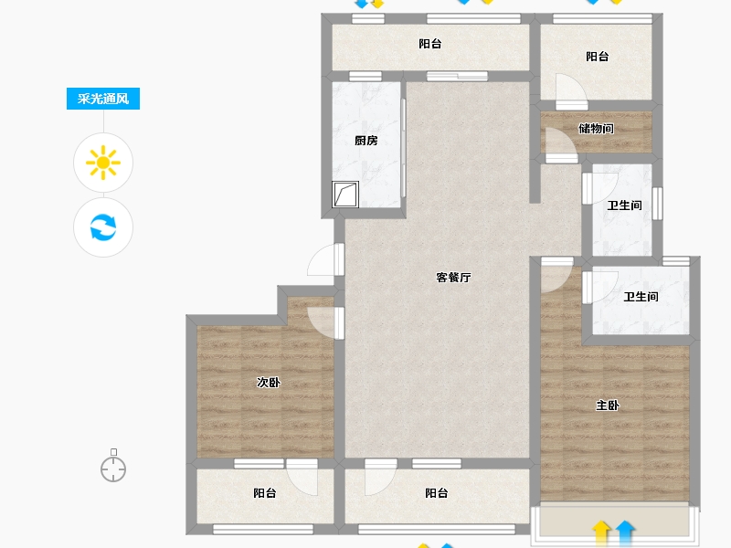 山东省-济宁市-青特瑞玛星悦-104.00-户型库-采光通风