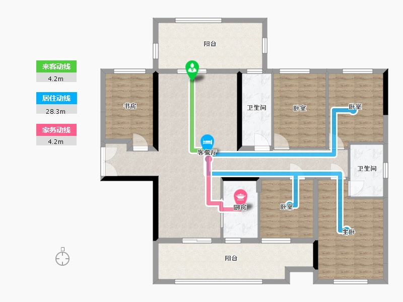 广西壮族自治区-玉林市-万昌东方韵-111.54-户型库-动静线