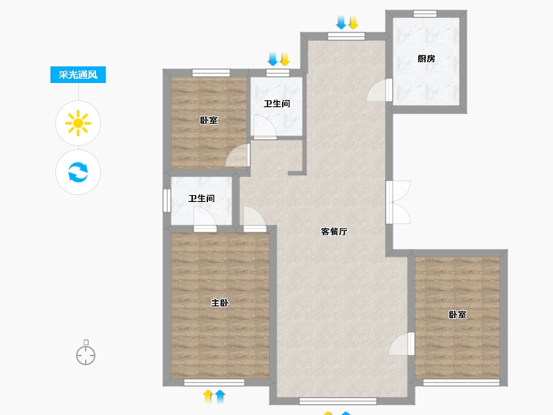 吉林省-白山市-富贵园-101.66-户型库-采光通风