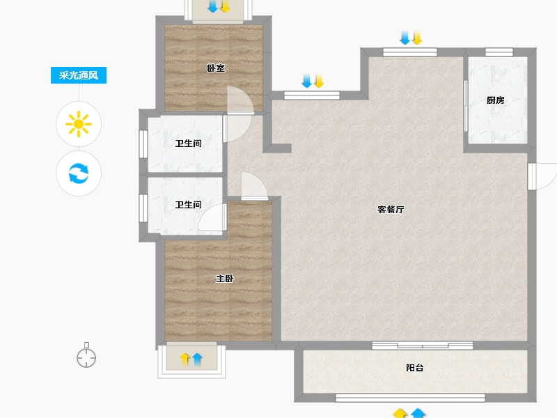 福建省-泉州市-大唐府-96.46-户型库-采光通风