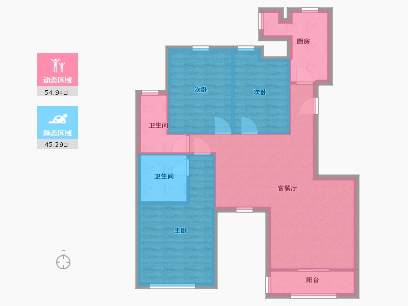 山东省-泰安市-泰安奥林匹克花园-104.64-户型库-动静分区