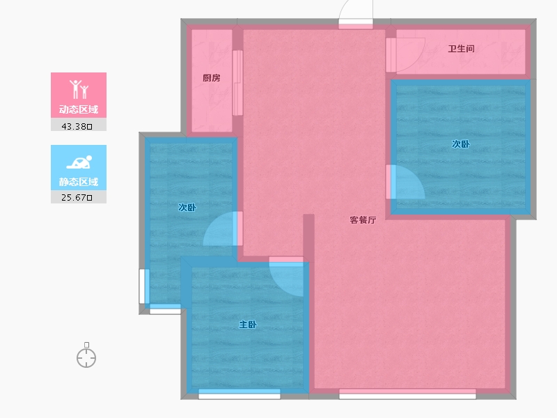 甘肃省-兰州市-银滩花园A区-99.20-户型库-动静分区