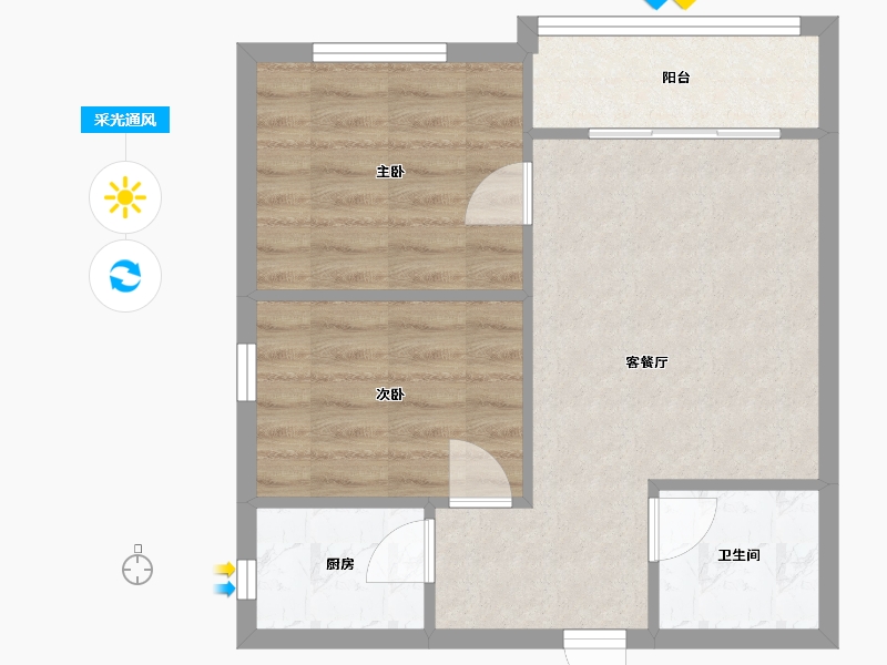 四川省-成都市-COSMO财富中心-A座-56.00-户型库-采光通风